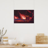 Poster Science-fiction vintage d'explosion d'aliens sur u (Cuisine)