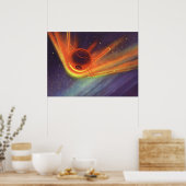 Poster Science-fiction vintage, Fusée brillante dans l'es (Cuisine)