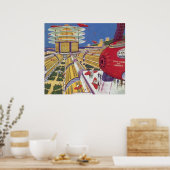 Poster Science-fiction vintage, Futuriste New York (Cuisine)