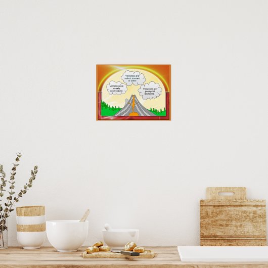 Poster Science, Géographie, Présentation des volcans (Cuisine)