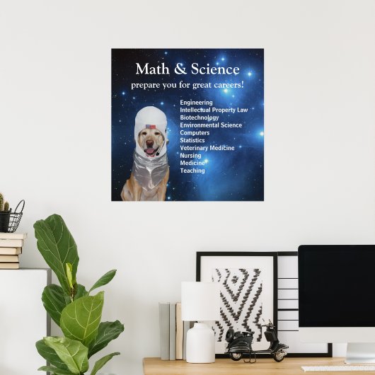 Poster Science Math Cute Space Lab Stars (Bureau à domicile)