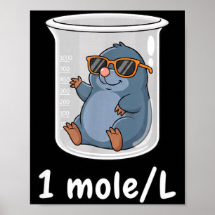 Poster Science & Technologie Chimie Drôle 1 Mole L