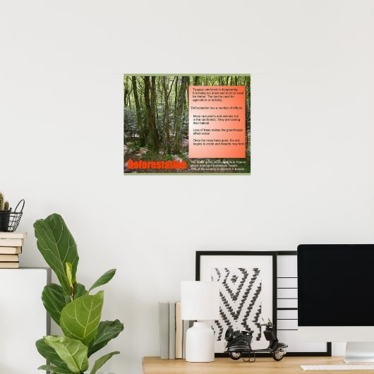 Poster Science Vie Science Déforestation (Bureau à domicile)