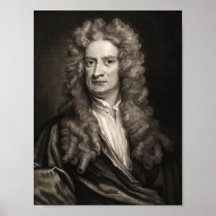 Poster scientist  sir Isaac Newton portrait