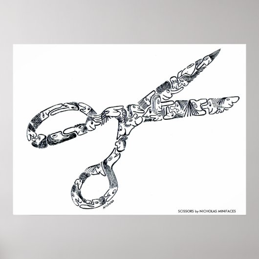 Poster SCISSEURS par NICHOLAS MINIFACES (Devant)