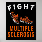 Poster Sclérose en plaques Ms Awareness Warrior Ruban 1 (Devant)