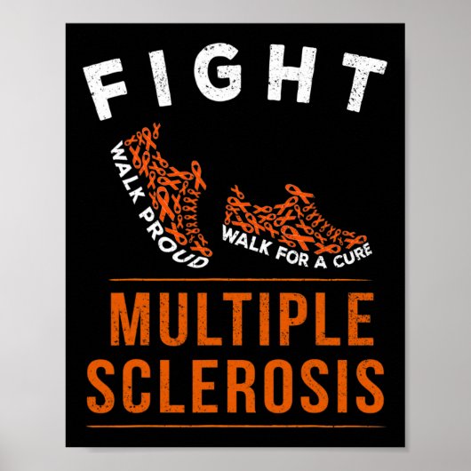 Poster Sclérose en plaques Ms Awareness Warrior Ruban 1 (Devant)