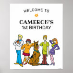 Poster Scooby-Doo and the Gang Groovy Birthday Sign<br><div class="desc">Welcome all your party guests to your child's Birthday with this groovy Scooby-Doo Welcome Sign.</div>