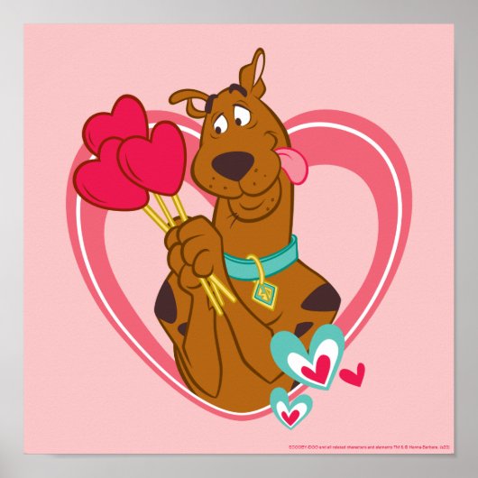 Poster Scooby-Doo Holding Heart Lolipops (Devant)
