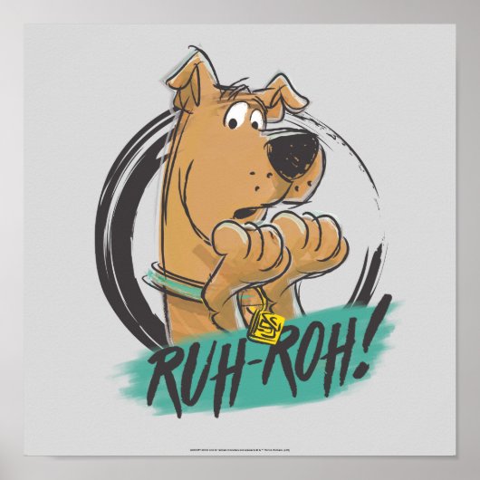 Poster Scooby-Doo "Ruh Roh !" Croquis de marqueur (Devant)