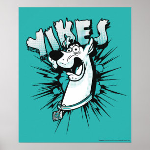 Poster Scooby-Doo "Yikes !" Graphique demi-ton