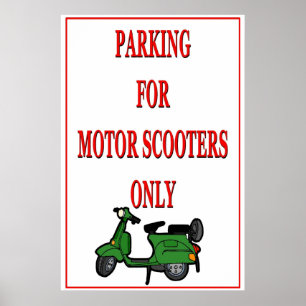 Poster Scooter à moteur PArking