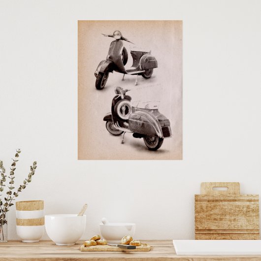 Poster Scooter classique 1969 (Cuisine)