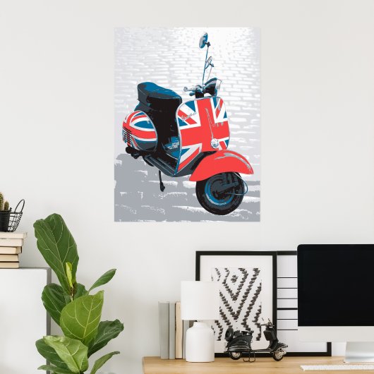 Poster Scooter classique Mod (Bureau à domicile)