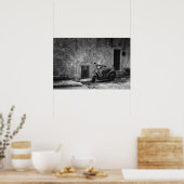 Poster Scooter en noir et blanc (Cuisine)