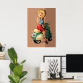 Poster Scooter fille (Bureau à domicile)