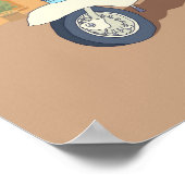 Poster Scooter garé dans la rue italienne. (Coin)