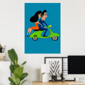 Poster Scooter Girl, ajouter du texte (Bureau à domicile)