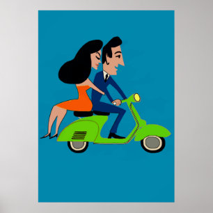 Poster Scooter Girl, ajouter du texte
