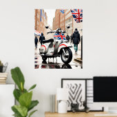 Poster Scooter Mods', Union Jack, Brighton, Parka (Bureau à domicile)