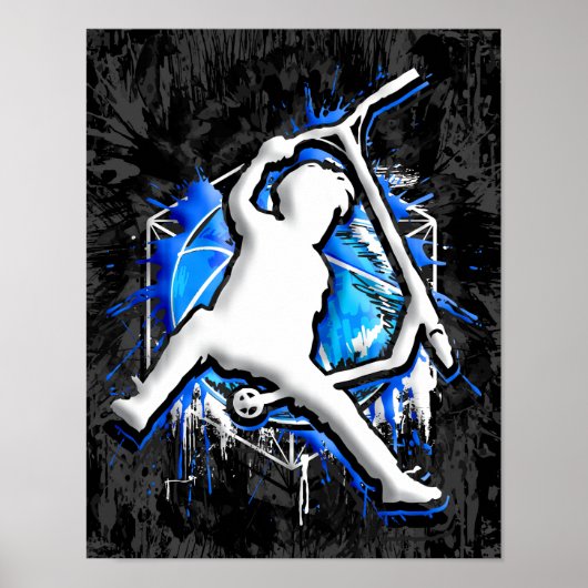 Poster Scooter Retro - Stuntscooter - Kick Stunt Scooter (Devant)