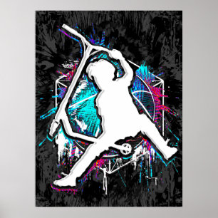Poster Scooter Retro - Stuntscooter - Kick Stunt Scooter