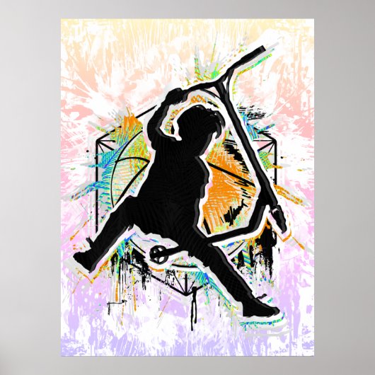 Poster Scooter Retro - Stuntscooter - Kick Stunt Scooter (Devant)