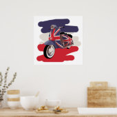 Poster scooter Union Jack Brit (Cuisine)