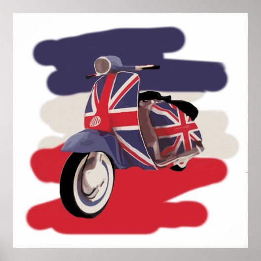 Poster scooter Union Jack Brit (Devant)