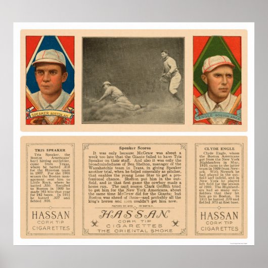Poster Scores du président Red Sox Baseball 1912 (Devant)