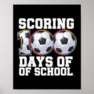 Poster Scoring 100 Jours De Football Scolaire Enfants Étu