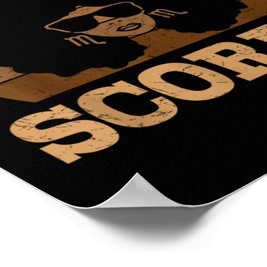 Poster Scoro Queen Afro cheveux noir femme signe Zodiac (Coin)