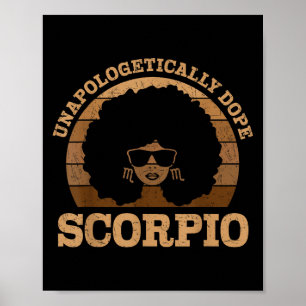 Poster Scoro Queen Afro cheveux noir femme signe Zodiac