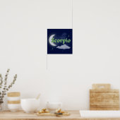 Poster Scorpio Céleste Lune Nuage Étoiles Astrologie Art (Cuisine)