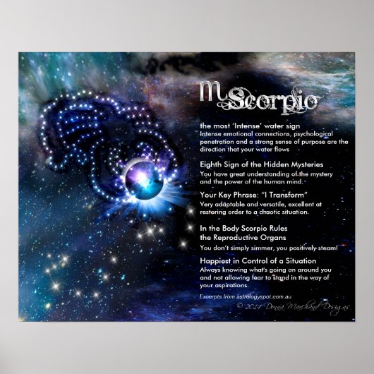 Poster Scorpio Characteristics (Devant)