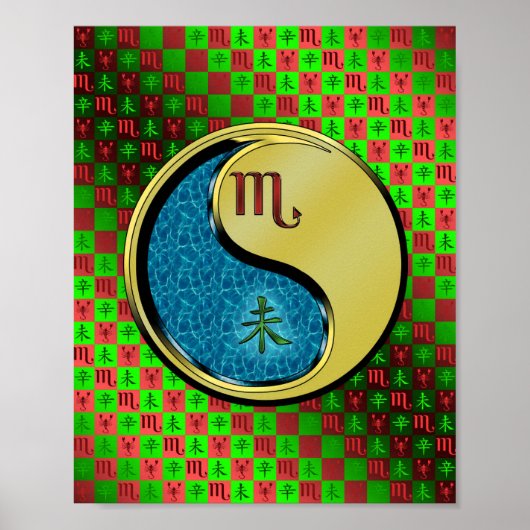 Poster Scorpio & Chèvre métallique (Devant)