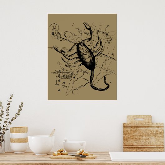 Poster Scorpio Constellation Hevelius 1690 Décor (Cuisine)