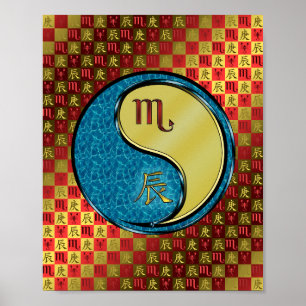 Poster Scorpio & Dragon Métal