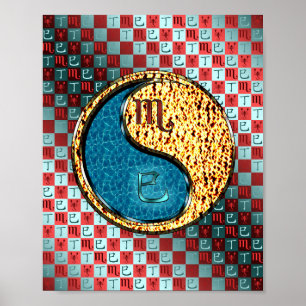 Poster Scorpio et serpent de feu
