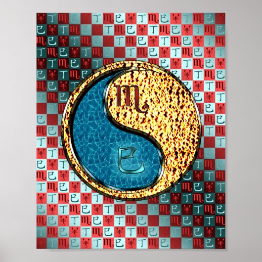 Poster Scorpio et serpent de feu (Devant)