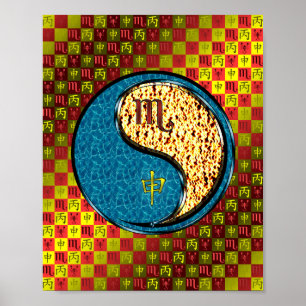 Poster Scorpio et singe du feu