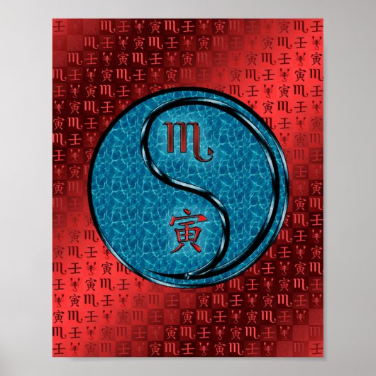 Poster Scorpio et tigre d'eau (Devant)
