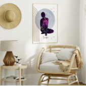 Poster Scorpio Feminine Purple Gold Zodiac Design