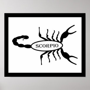 Poster Scorpio noir Scorpion étoile