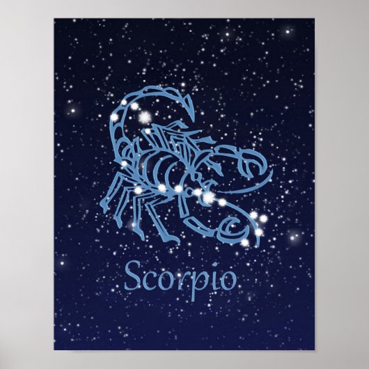 Poster Scorpio signe Zodiaque et constellation (Devant)