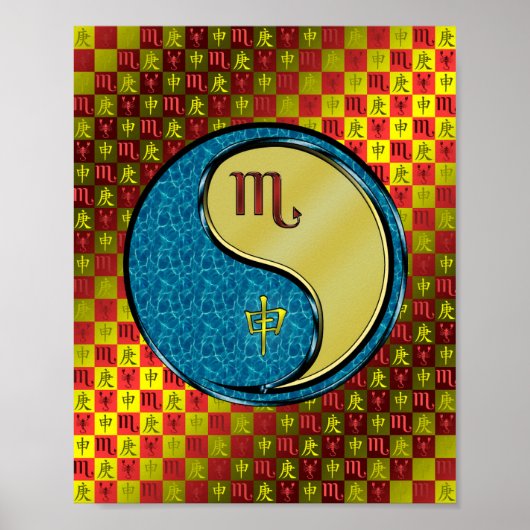 Poster Scorpio & Singe Métal (Devant)