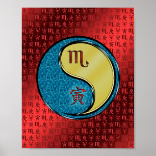 Poster Scorpio & Tiger Métal