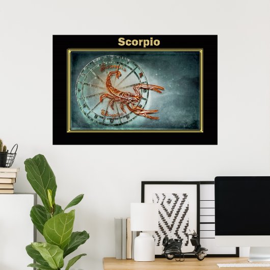 Poster Scorpio Zodiac Astrologie design (Bureau à domicile)