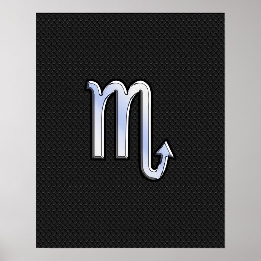 Poster Scorpio Zodiac chrome comme Signe peau de serpent  (Devant)