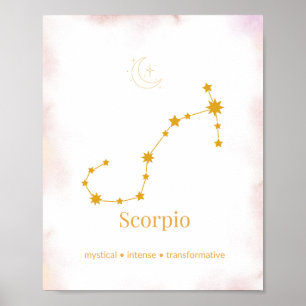 Poster Scorpion Or Zodiaque Mural – Constellation Céleste